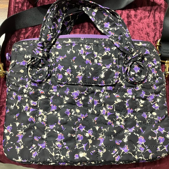 Floral Black and Purple Women's Bag - Picture 2 of 4